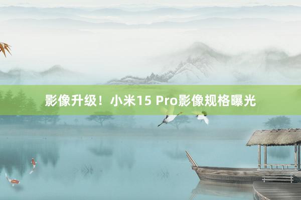 影像升级！小米15 Pro影像规格曝光