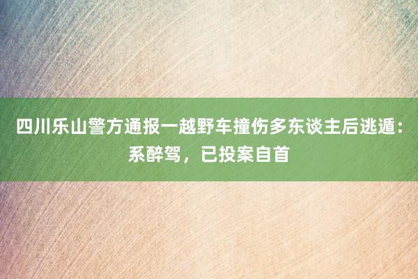 四川乐山警方通报一越野车撞伤多东谈主后逃遁：系醉驾，已投案自首