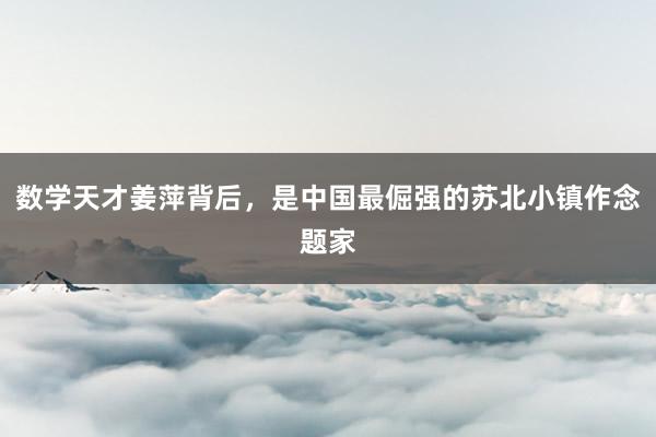 数学天才姜萍背后，是中国最倔强的苏北小镇作念题家