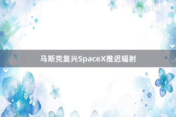 马斯克复兴SpaceX推迟辐射