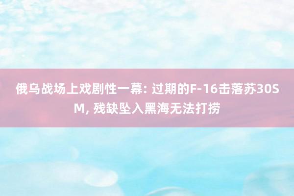 俄乌战场上戏剧性一幕: 过期的F-16击落苏30SM, 残缺坠入黑海无法打捞